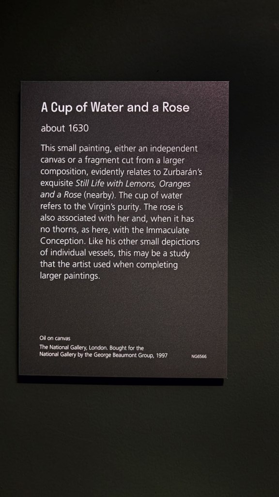Wall text from the exhibition 'Zurbarán' at the National Gallery, London