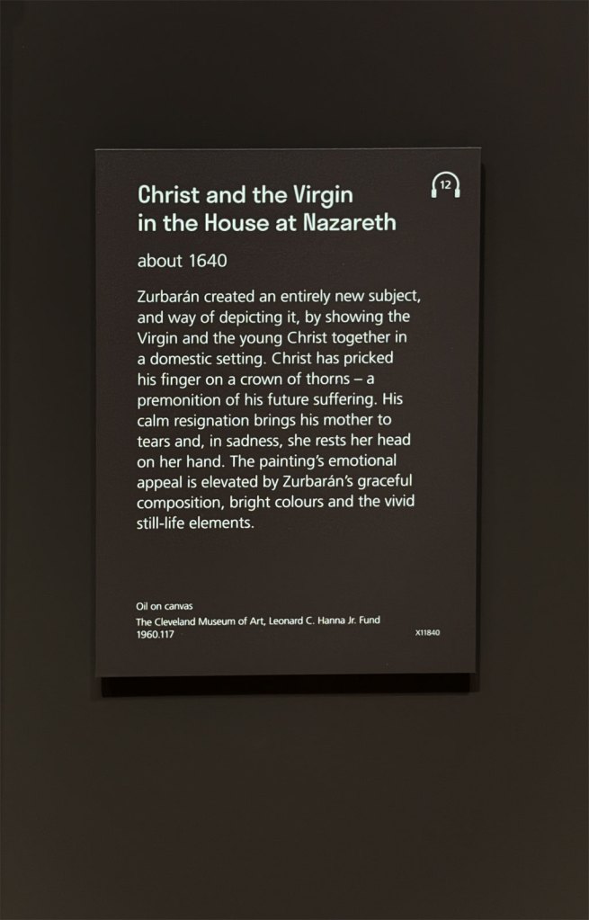Wall text from the exhibition 'Zurbarán' at the National Gallery, London