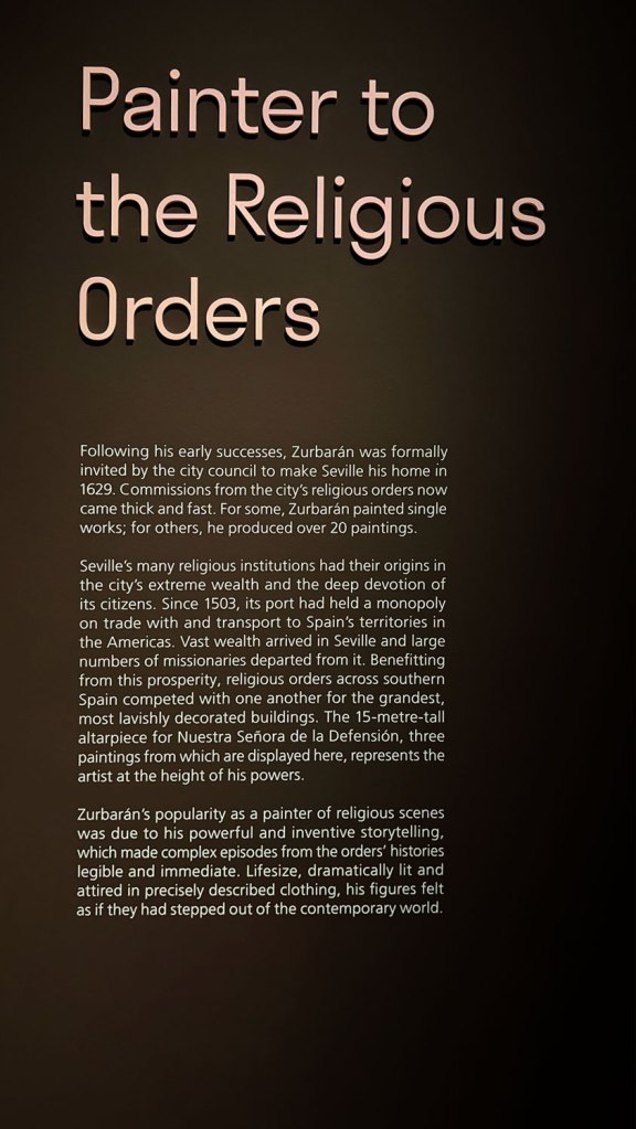 Wall text from the exhibition 'Zurbarán' at the National Gallery, London