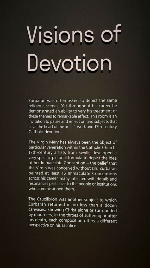 Wall text from the exhibition 'Zurbarán' at the National Gallery, London