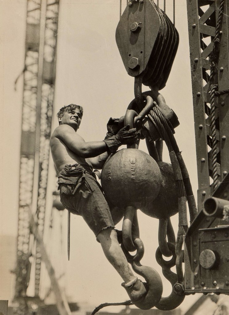 Lewis Hine (American, 1874-1940) 'Riding the Ball High up on Empire State' c. 1930
