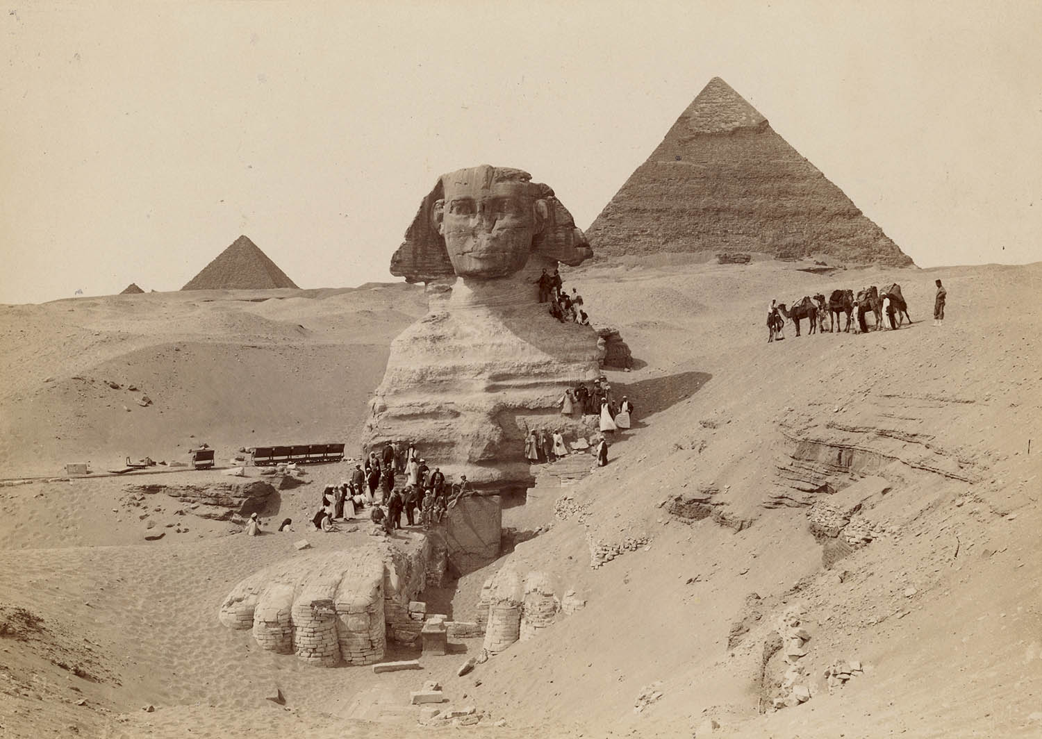 Anton Silberhuber (Austrian, 1839-1899) 'The Sphinx and the Pyramids, Egypt' c. 1890