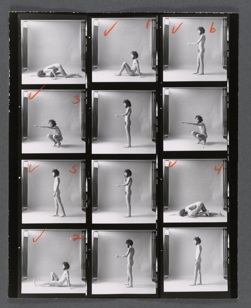 Peter Hujar (American, 1934-1987) 'Seven-part movement executed by Robyn Brentano, S. K. Dunn, and Charles Dennis of Robert Wilson’s Byrd Hoffman School of Byrds' 1973, job 539